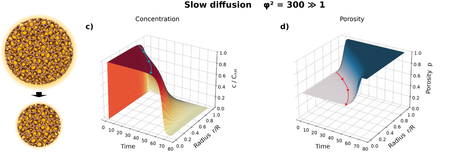 Numerical solution in the slow-diffusion limit